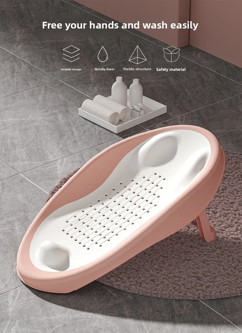 Description Picture 2 of itemFoldable Baby Bath Seat - Non-Slip PP Shower Net Support, Ergonomic Backrest Design, Easy-Clean Christmas Gift for Toddlers