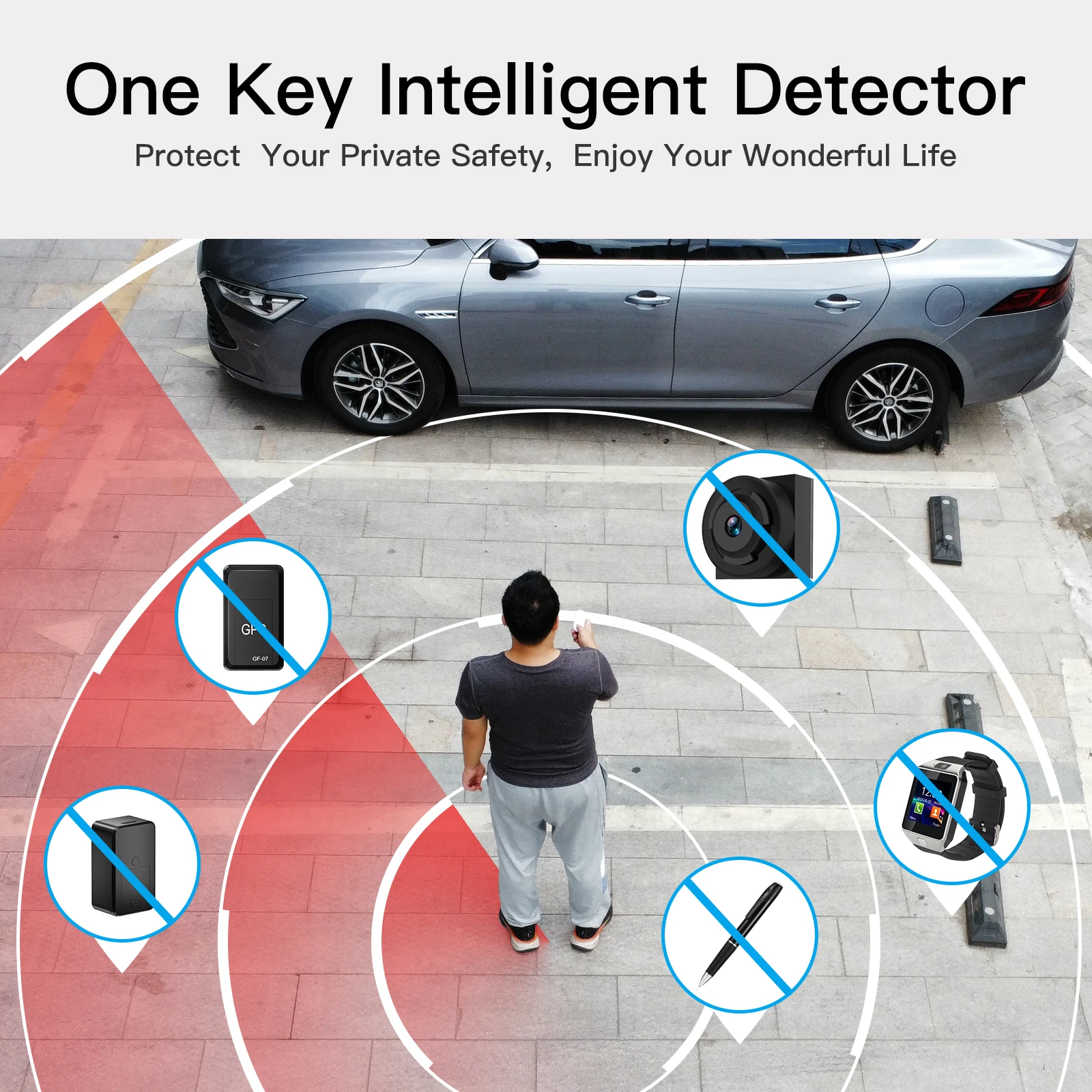 Newest Anti-Spy Bug Detector for GPS Tracker Hidden Camera Viewfinder Bugging Device, Anti-Theft Alarm
