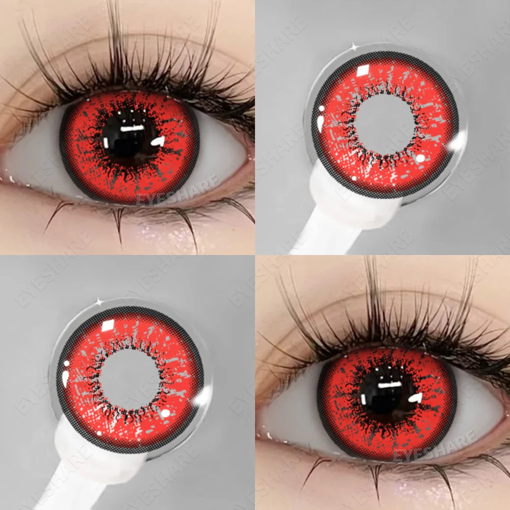 AMARA Vibrant Red Cosmetic Contact Lenses for Stunning Cosplay and Festive Makeup