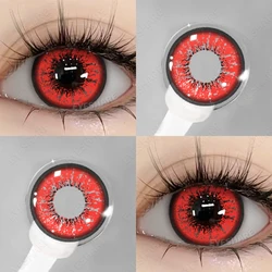 AMARA Vibrant Red Cosmetic Contact Lenses for Stunning Cosplay and Festive Makeup (BELLA - RED)