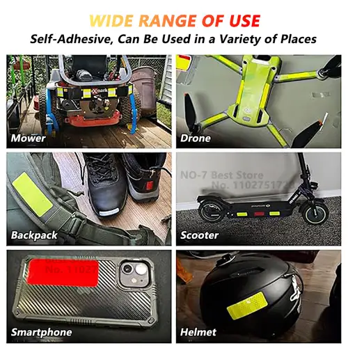 80-10PCS Helmet Safety Warning Reflective Stickers Strip Waterproof High Visibility Reflector Tape For Night Riding Walking Car - Image 6