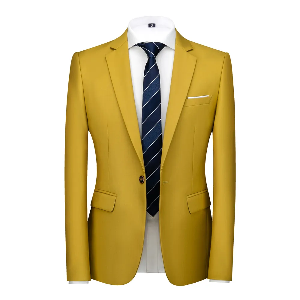 Men Suits Jackets Plus Size 6XL-M Candy Colors Business Slim Blazers Formal Office Social Club Casual