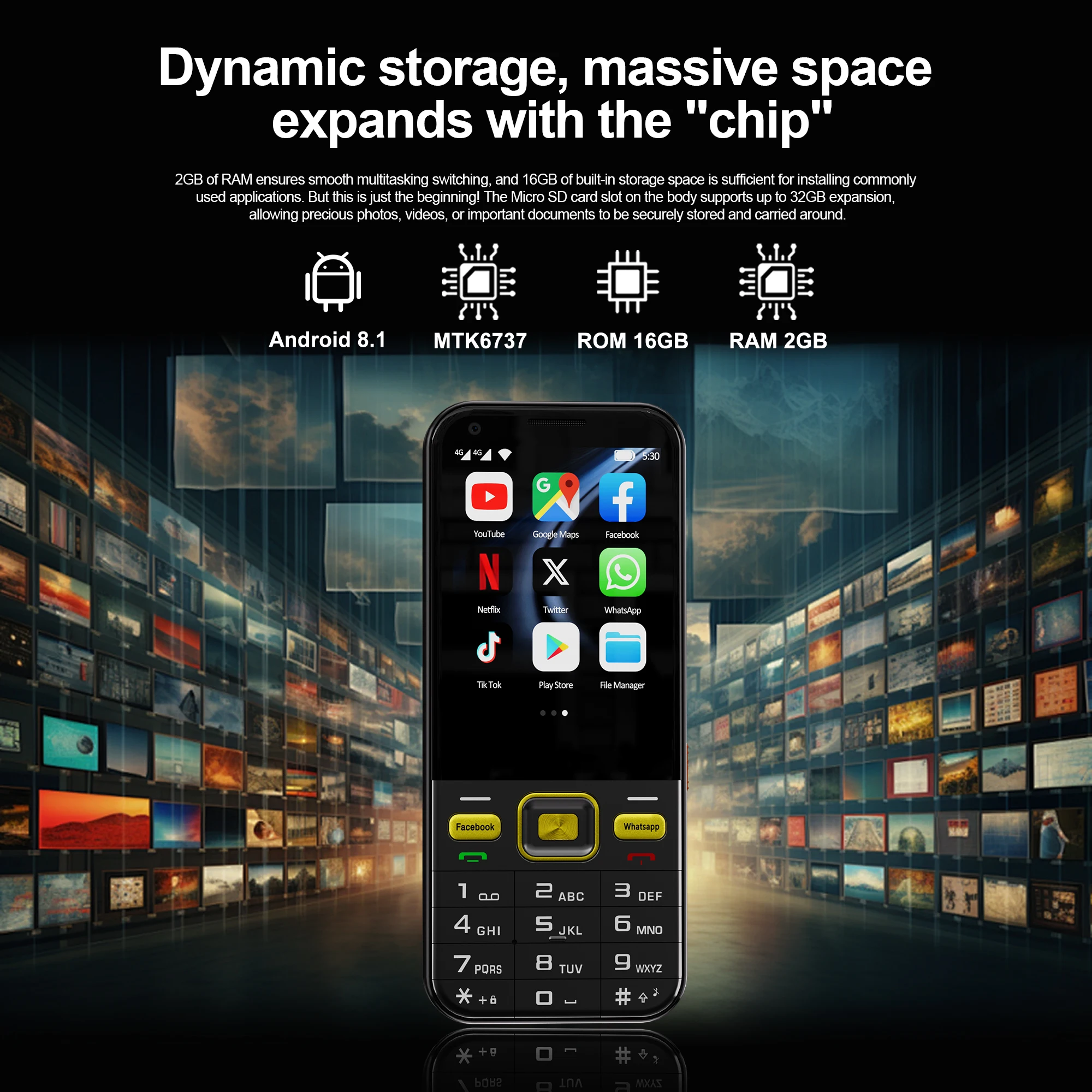 SERVO F8 Ultra Android Touch Smartphone 4G LTE RAM 2GB ROM 16GB Play Store WhatsAPP GPS Dual SIM Card Button Smart Mobile Phones