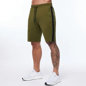 Men's Gym Fitness Knee Length Cotton Breathable Casual Slim Printed Shorts
