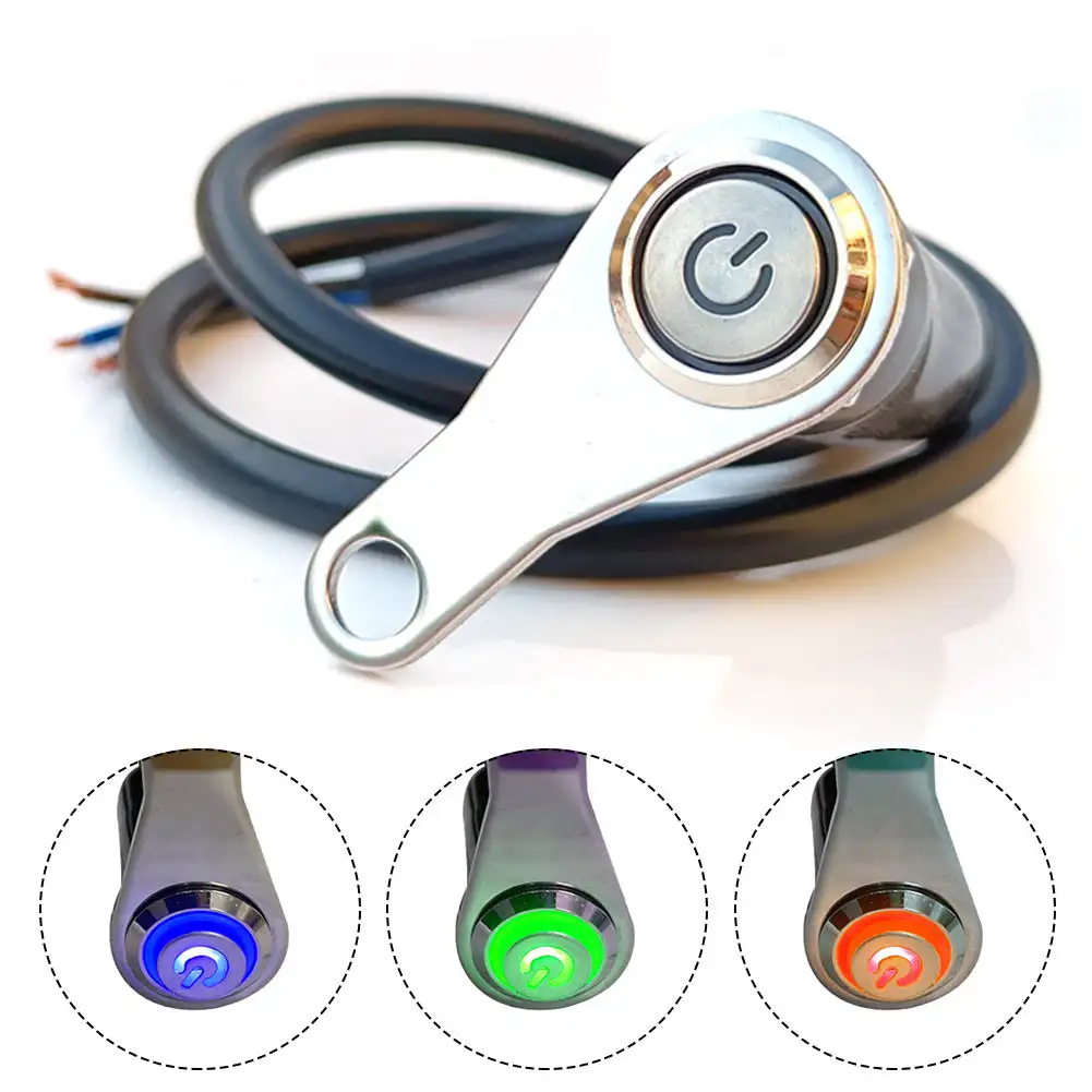 12V LED 오토바이 싱글 홀 표시기 스위치, 방수 전원 스위치 버튼 안개등 스포트라이트 모터 자전거 액세서리