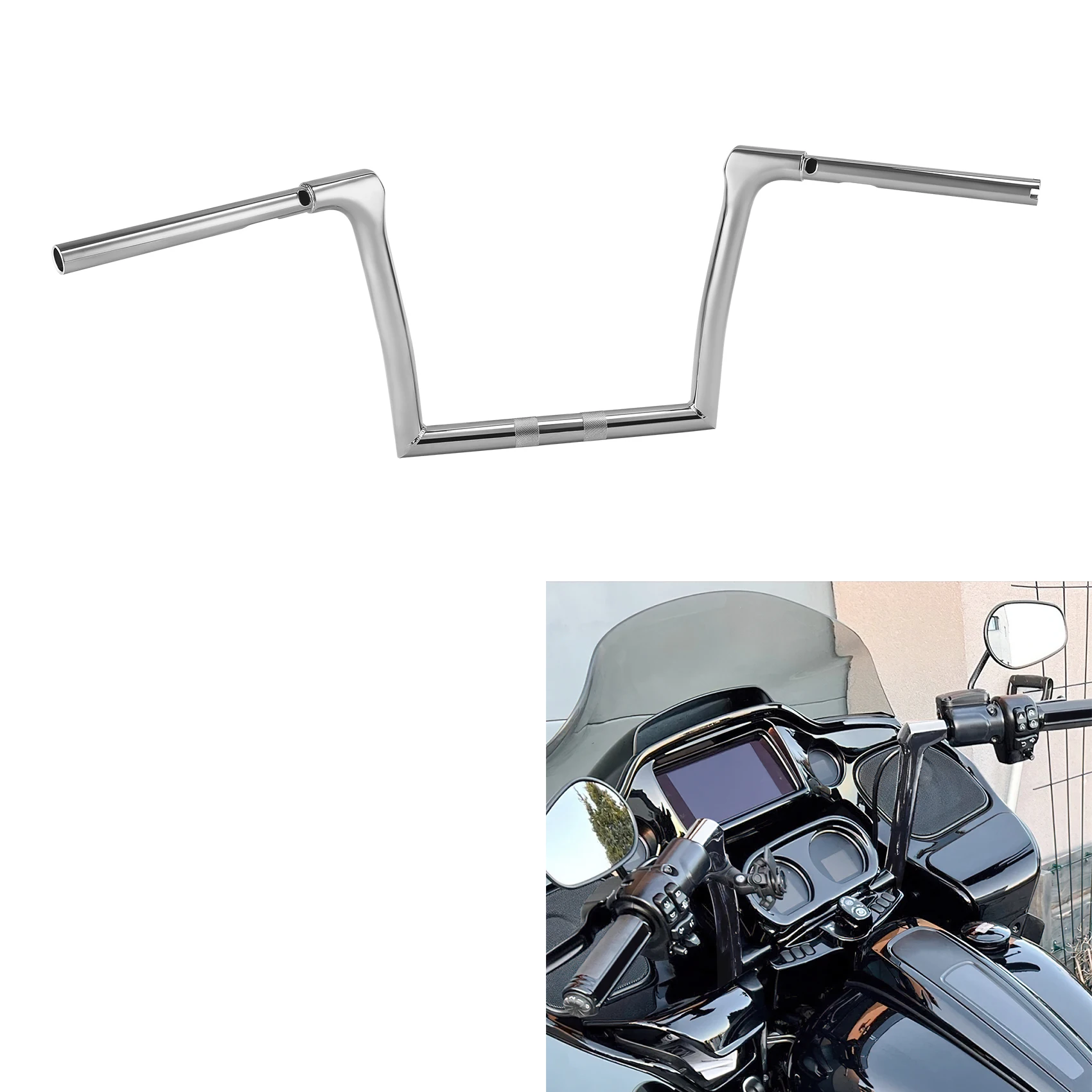 

10" Rise 1.25" Ape Hanger Bar Handlebar For Harley Road Glide Special FLTRXS 2015-2023 Ultra FLTRU 2016-2019 Limited FLTRK 2021