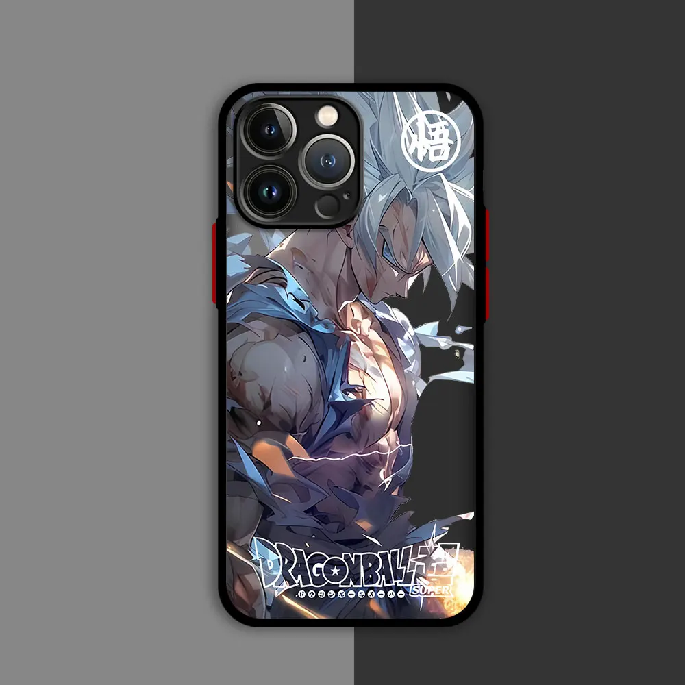 thumbnail image 1 of Funda mate para Apple iPhone 11, 15, 14 Pro Max, 13, 12 Mini, 7, 8 Plus, XR, X, XS, SE, 6, 6S, carcasa negra, hombre genial, Anime, DBZ, 1 of 5