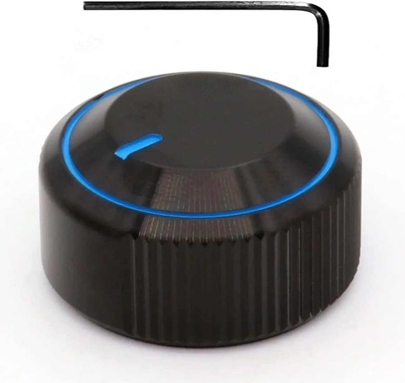 

30x16mm Black Aluminum Alloy Potentiometer Control Knob 6mm Volume Audio Electric Guitar Bass Screw Type, for 6mm Diameter Shaft