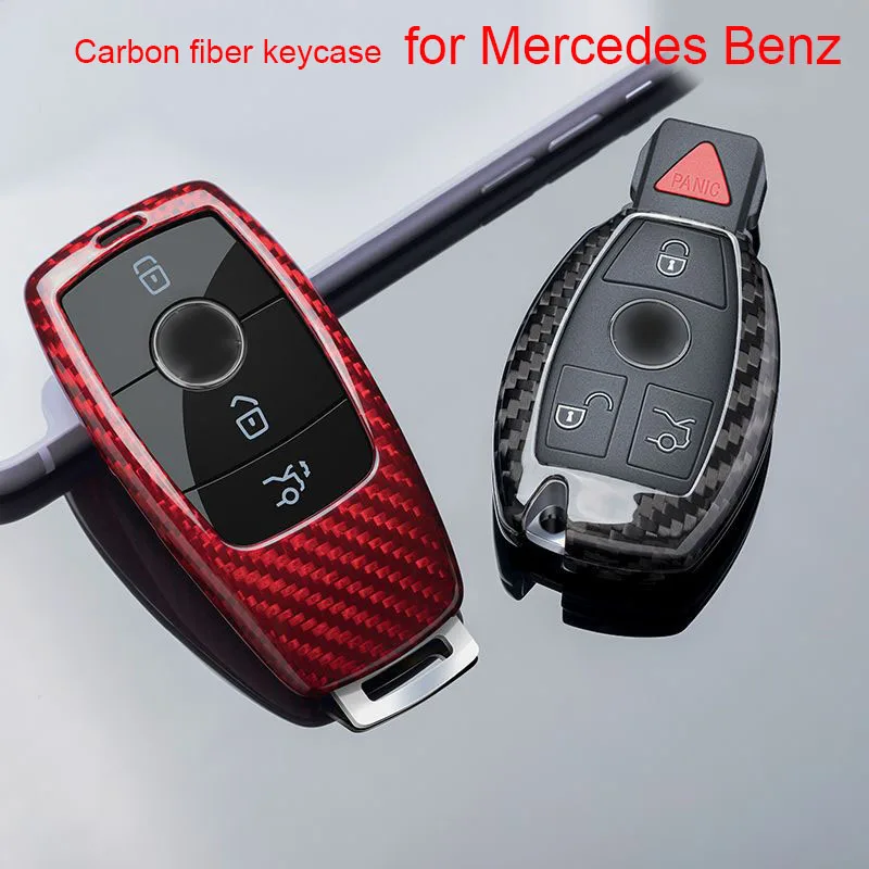 

Автомобильный брелок для ключей из углеродного волокна, чехол для ключей Mercedes Benz W205 W213 AMG W204 W212 W176 W177 GLC CLA E63 S63 G63, аксессуары