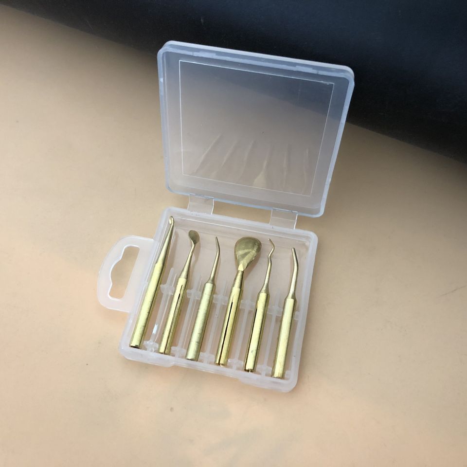 6pcs/box Dental Electric Waxer Tips Dental Wax Carving Knife Pen Pencil Copper Tips For SJK Lab