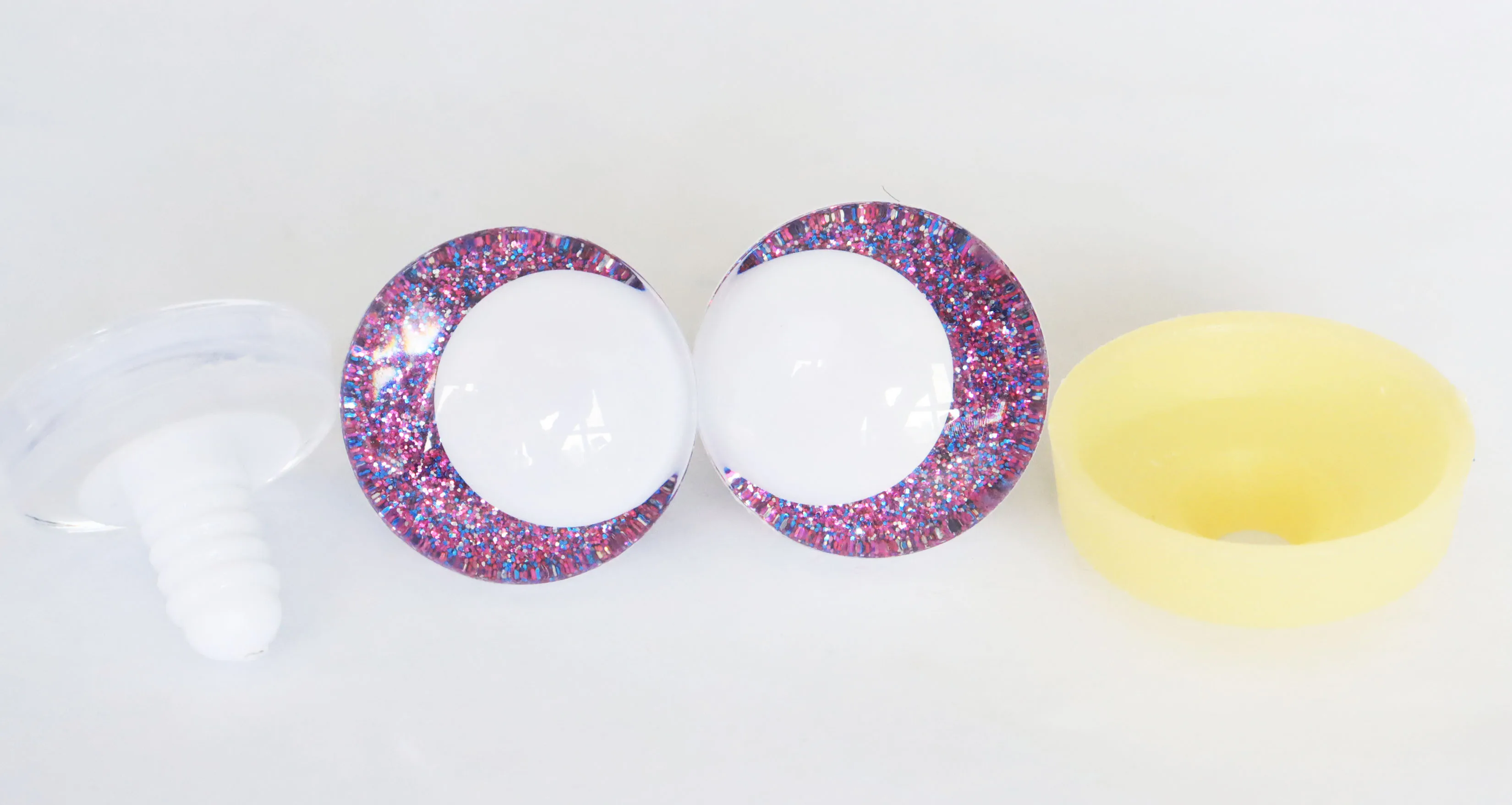 20pcs Multicolor 14mm-35mm Glitter Comical Toy Eyes with Hard Washers