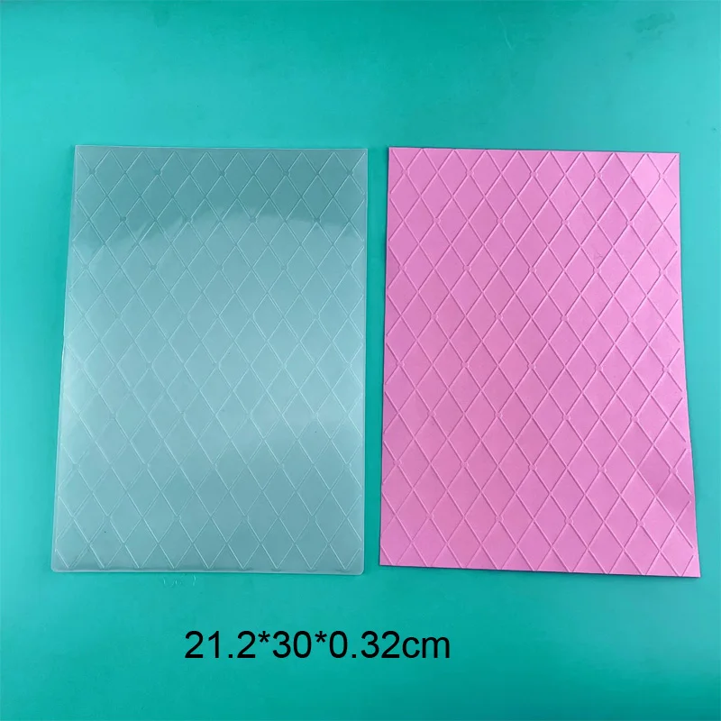 A4 Size Grid Embossing Folder Scrapbooking Plastic Embosser Folders for