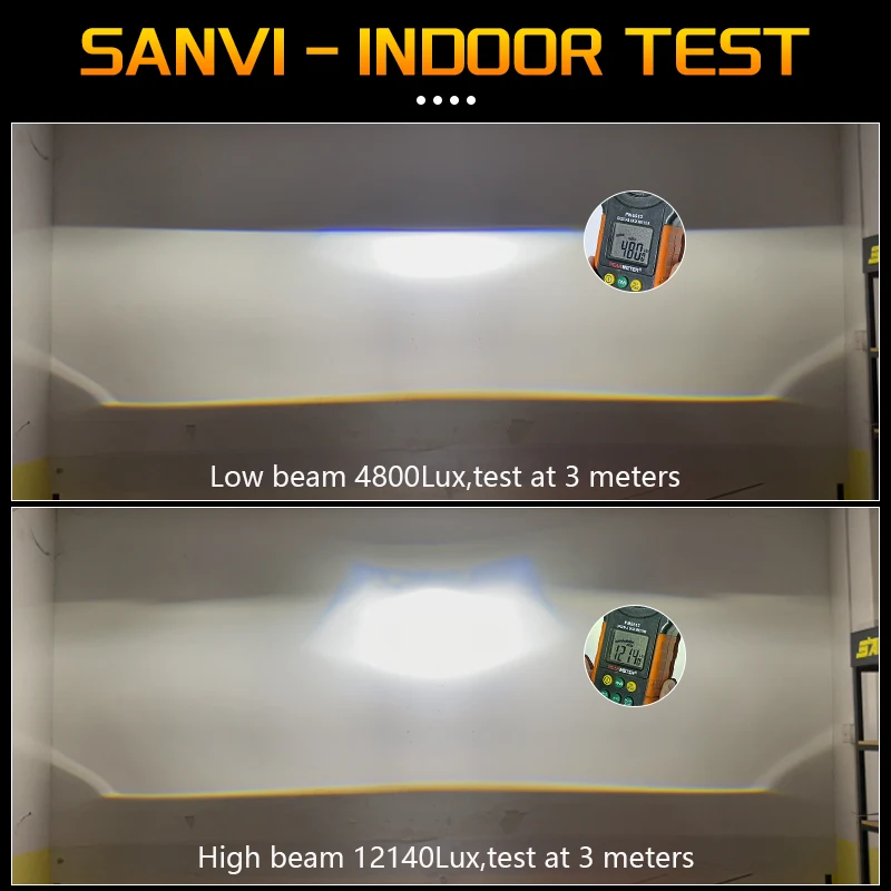 SANVI 102W M20 Bi LED 모듈 쌍곡면 렌즈, 자동차 헤드라이트, 하이 로우 빔, 12V LED 조명, 개조 자동차 액세서리, 2.0 인치