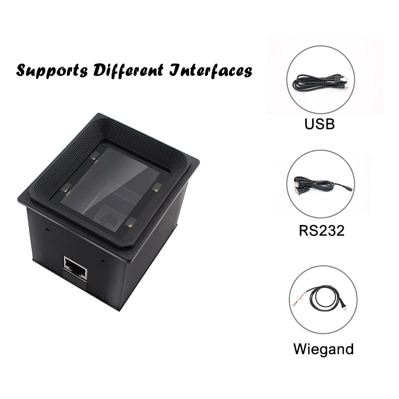 EP3000 1D/2D QR Code Scanning Module Reader Fixed Barcode Scanner, Engine Wiegand Format/RS485/USB/RS232 For Kiosk Vending Pay 