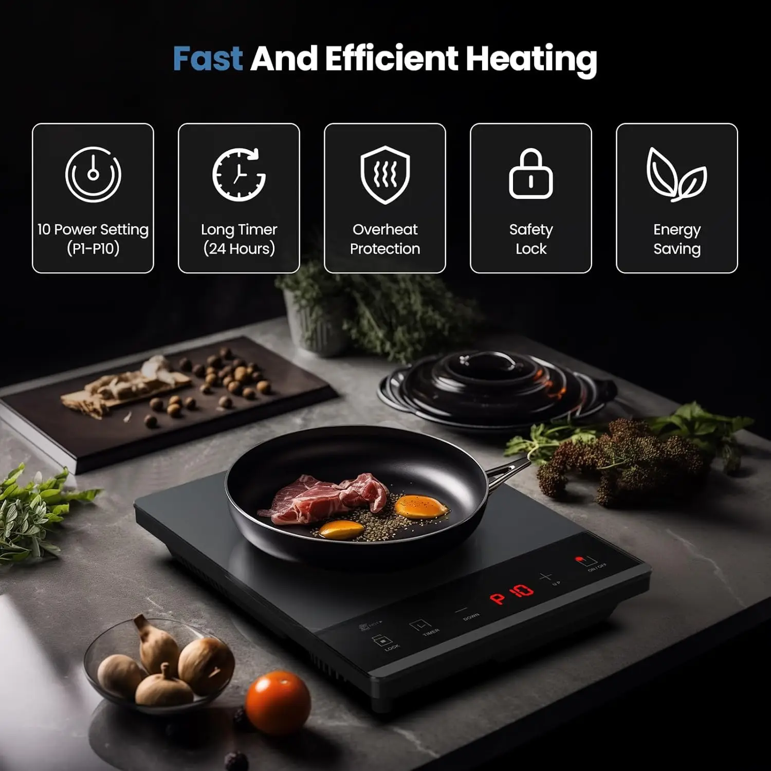 Electric Hot Plate Single Burner Portable Ceramic Cooktop For Cooking Ultra-thin Electric Stove Infrared Burner Cooker 1800W