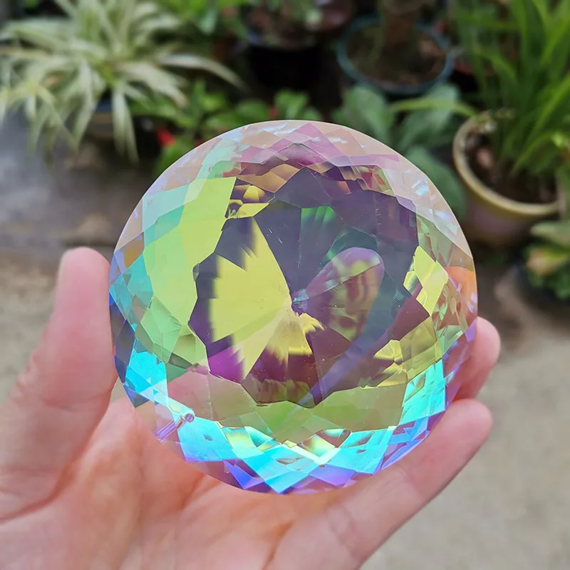 60/76mm Crystal Chandelier Prism Crystals Suncatcher Glass Hanging Pendant DIY Craft Home Garden Decor Ornament Sun Catchers