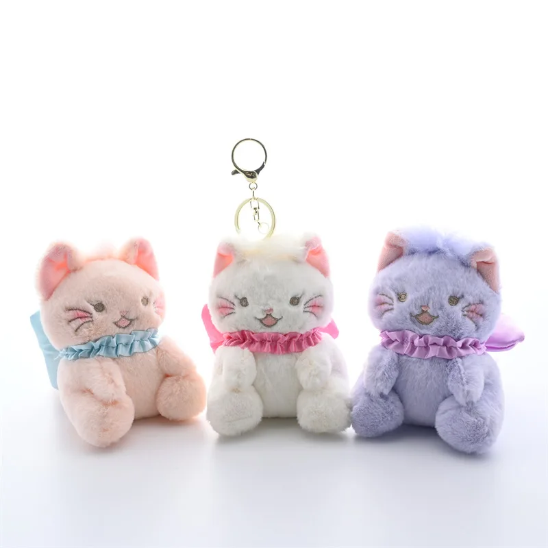 

Милый Бант, кошка, плюшевая игрушка, брелок, подвеска, изысканная модная мультяшная кошка, плюшевый рюкзак, украшение, подвеска, подарки на день рождения
