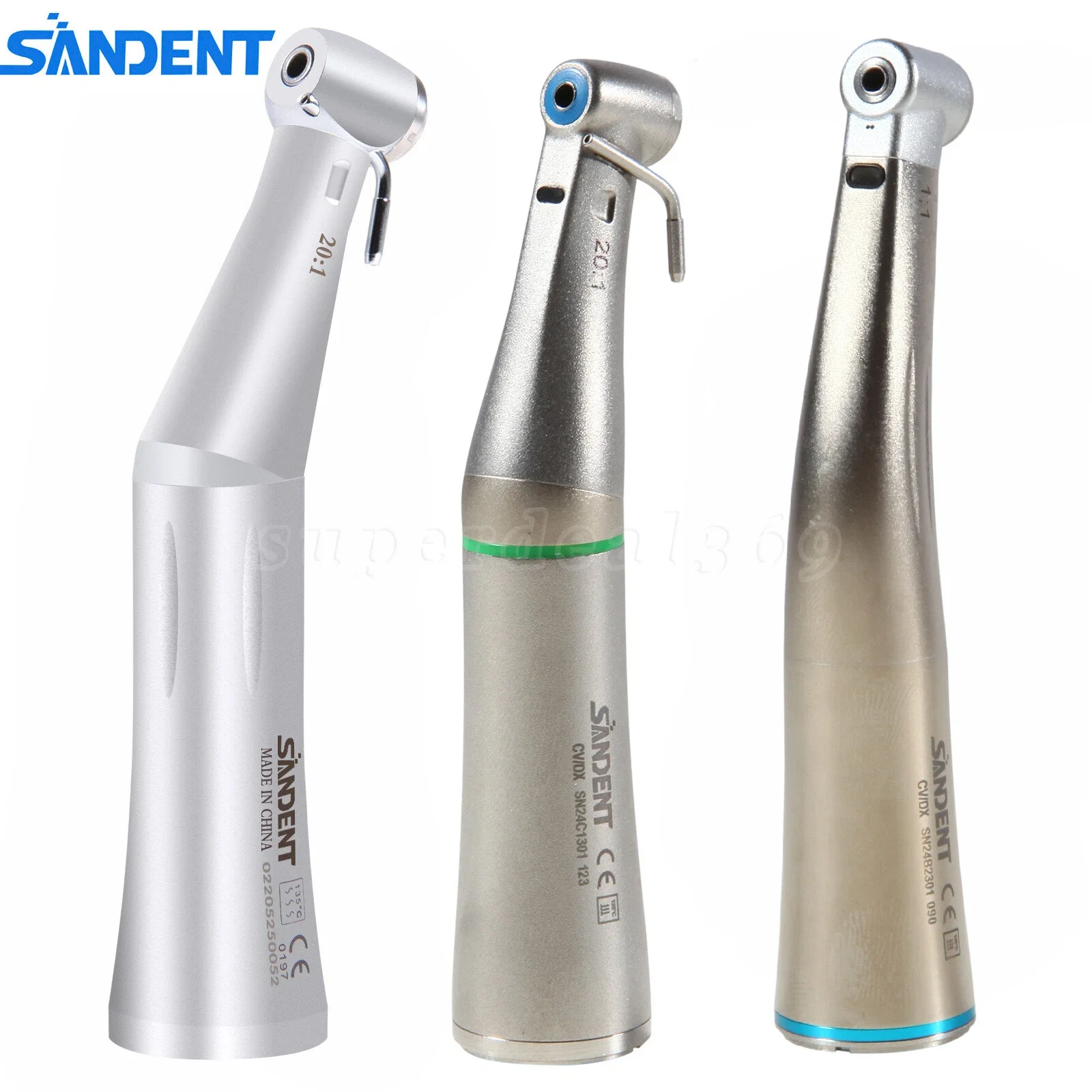 Zahnimplantat-Chirurgiehandstück 20:1/1:1 mit Glasfaser-LED/ohne LED, Winkelstück passend für E-Typ-Motor