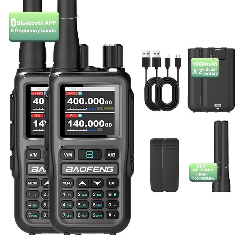 Baofeng UV-5R Mini 5W Walkie Talkie (2 Pack) | Bluetooth APP, NOAA Weather, 999 Ch | USB-C Charging for Outdoor/Hunting - Image 14