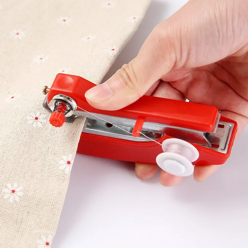 1PC Mini Cordless Hand-Held Sewing Machines Needlework Clothes Useful Portable Sewing Machines DIY Apparel Fabric Tool