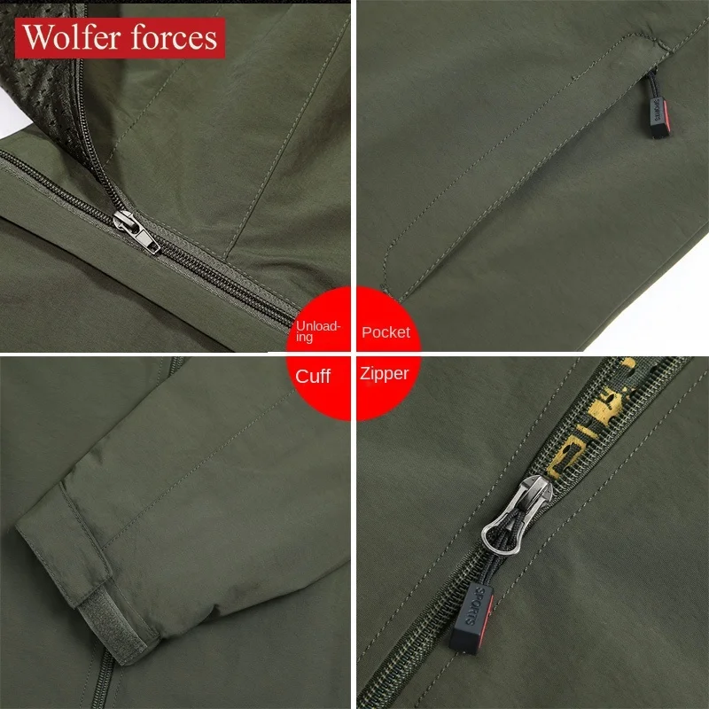 Men's Spring And Autumn Coat Outdoor Waterproof Windproof Loose Casual Top Versatile Large Size Mountaineering Sports Jacket2022