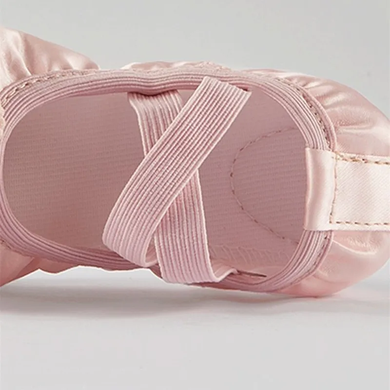 Girls Ballet Shoes Satin Dance Practice Slipper Soft Leather Sole Ballerina Flat Yoga Gymnastics Shoes Toddler/Little/Big Kid images - 6