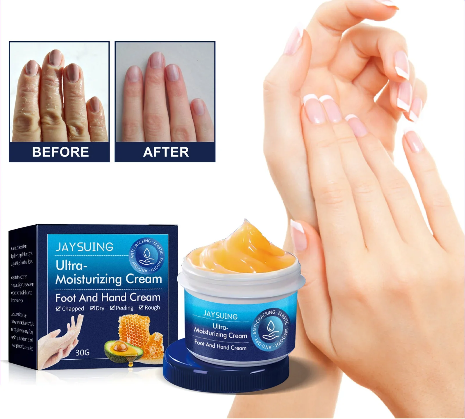 

Anti-Drying Crack Foot Hand Cream Heel Cracked Repair Hand Feet Mask Moisturizing Whitening Dead Skin Removal Skin Care 30g