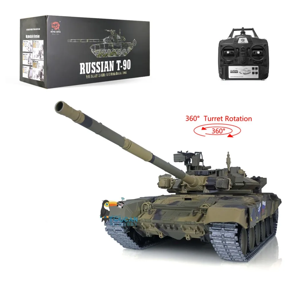1/16 HENG LONG RC 탱크 7.0 업그레이드 러시아 T90 RTR 3938 360도 회전 기능 포함 °   터렛 레드 아이즈 원격 조종 자동차 RC 장난감 모델 TH17848