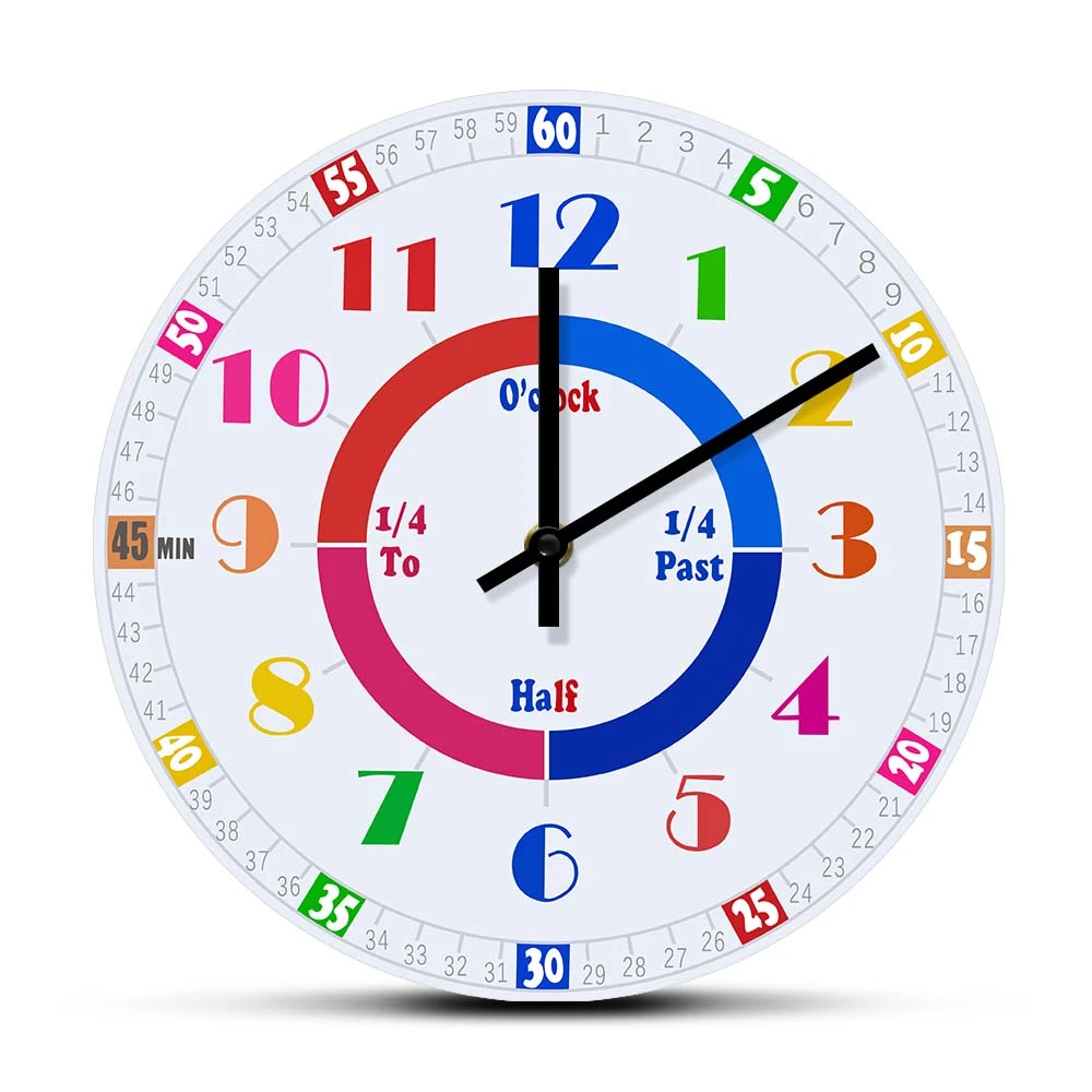 Orologio Da Parete Foxtop Senza Ticchettio - Diametro 30cm, Colorato, Per Bambini, Scuola E Casa - Foto 9
