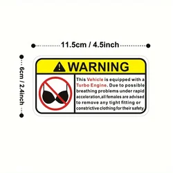 Humorous Turbo Engine Warning Vinyl Decal - Waterproof Car & Truck Accessory for 11.5x6cm (1PC)