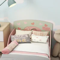 Lit pour enfants Zonekiz 143X77X60 cm Lit pour enfants de 3 à 6 ans avec barrières de protection et motifs Max. Charge 40 kg Rose 7