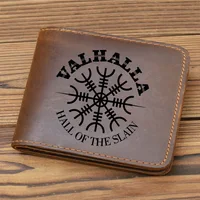 Valhalla Viking Wallet for Men with Coin Pocket Hall of The Slain  Minimalist Wallet Genuine Leather 1