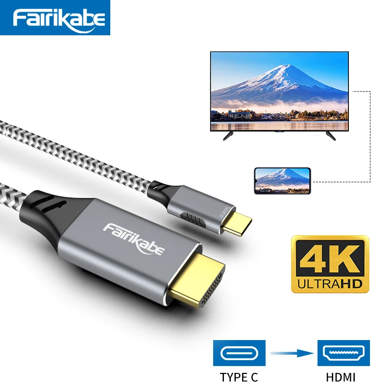 Cable USB tipo C a HDMI, adaptador Thunderbolt 3, 4K, para MacBook Air