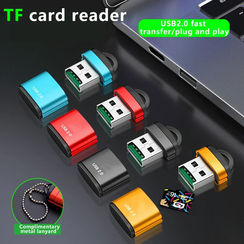 Mini SD/TF Card Reader USB2.0 Super Speed Plastic Cover Keychain For Computer Laptop Phone Camera