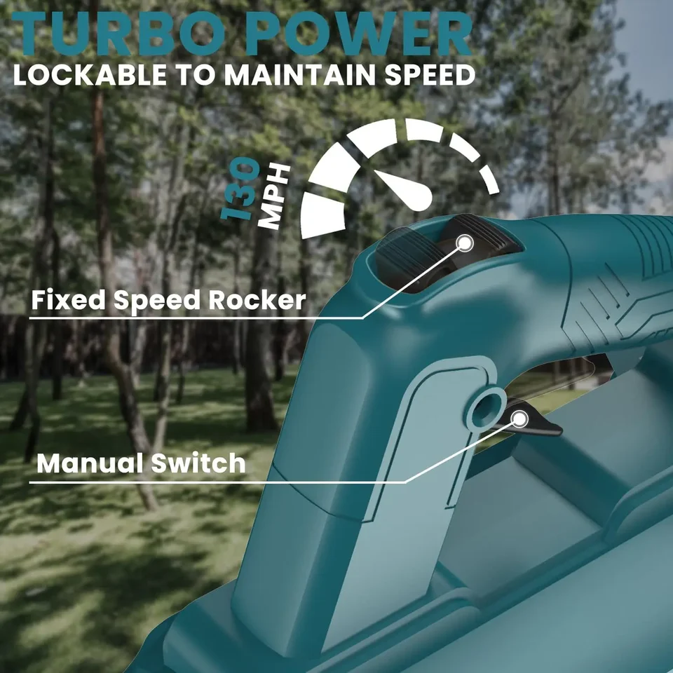 Souffleur à Feuilles Sans Fil Pour Batteries Makita 18 V, Puissant Moteur En Cuivre 265 Km/h, Léger Et Rétractable, Souffleur électrique Pour L' Entretien De La Pelouse, Soufflage De Feuilles, Sans