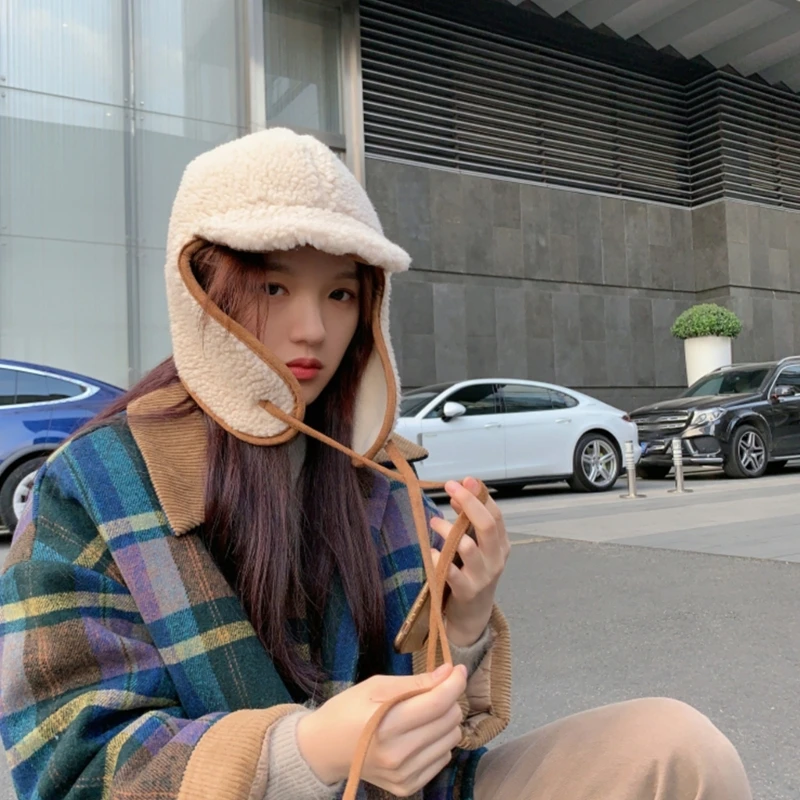 폭격기 모자 봉제 귀고리 모자 봉제 사냥꾼 모자 스키 모자 후드 모자 양털 귀고리 Dropship