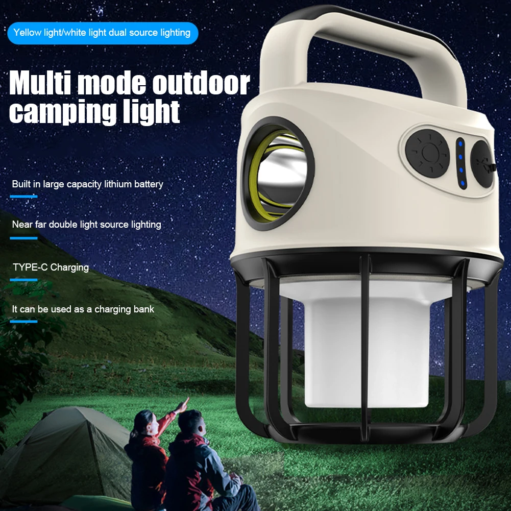 LED Camping Light Solar AC Rechargeable Portable Flashlight Outdoor Light  Camping Accessories Home Power Outage Emergency Light - AliExpress
