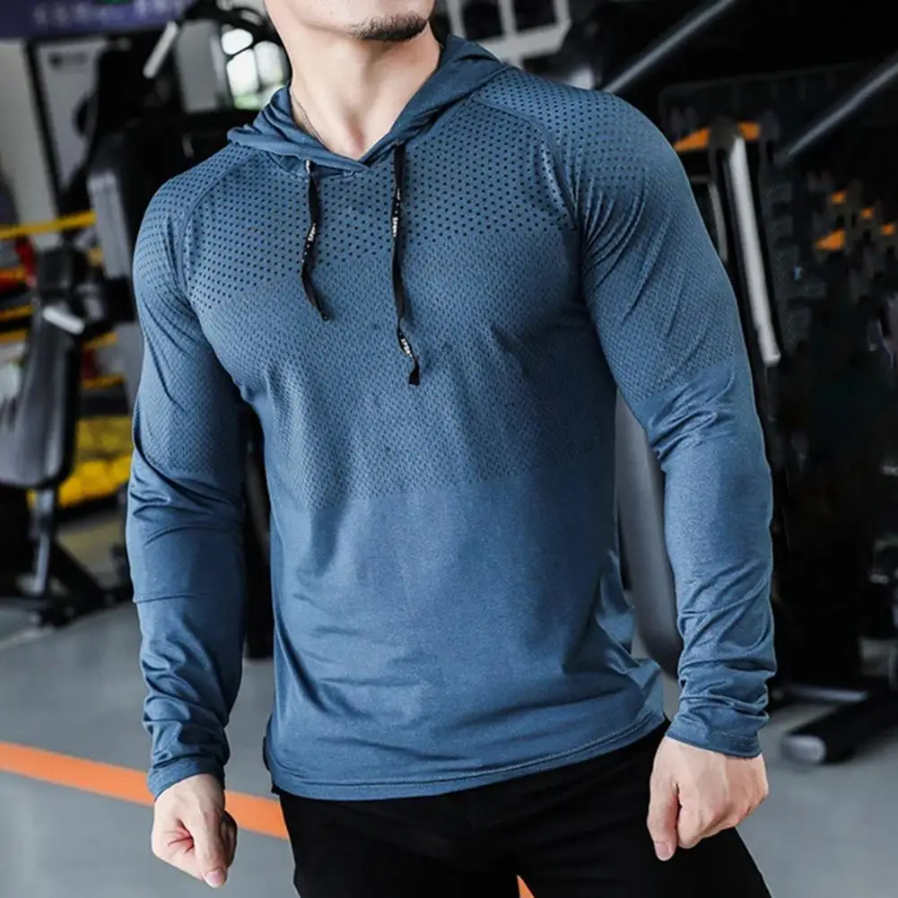 

2024 Mens Fitness Tracksuit Running Sport Hoodie Gym Joggers Hooded Workout Athletic Clothing Muscle Training Sweatshirt Tops