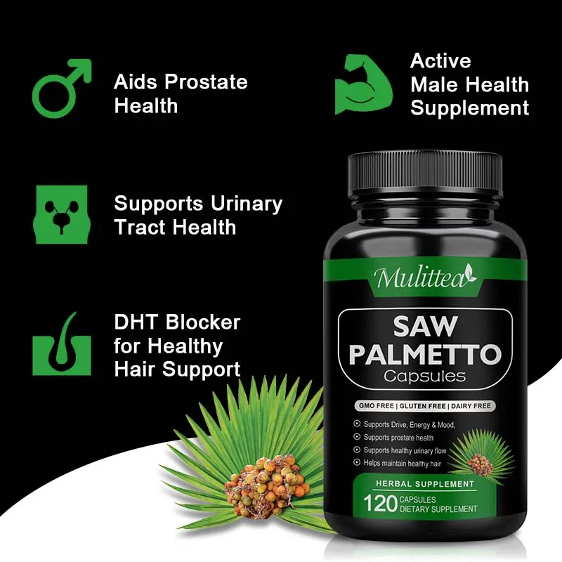 Saw Palmetto Supplement Promote Prostate Health Support Bladder Less Urination Prevents Hair Loss