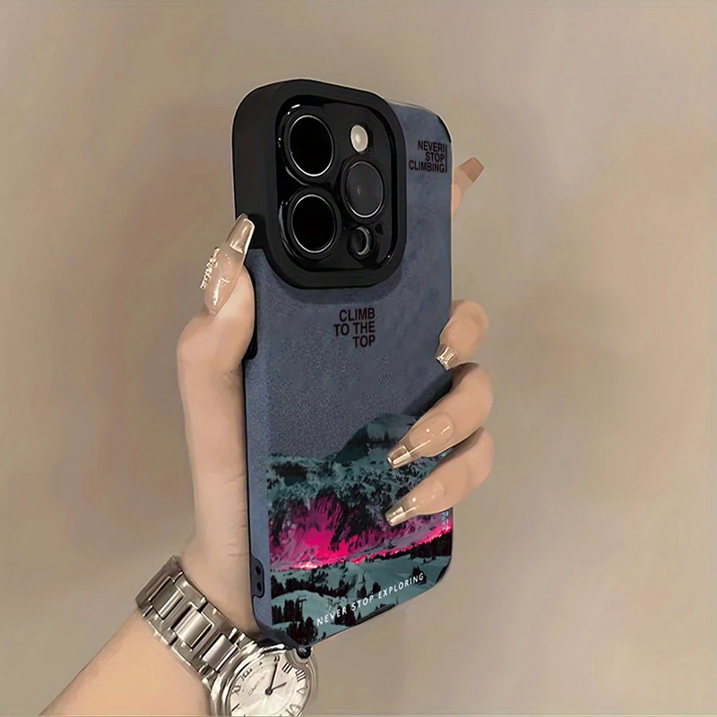 Pink Purple Mountain Climb Top Phone Protective Cover