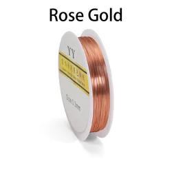 Gold Color Copper Wire Roll for Jewelry Making - Various Thicknesses, DIY Beading Cord, Wholesale Accessories (Rose Gold)