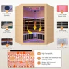 Sauna, 5 Person Far Infrared Saunas Room Low-EMF Dry Saunas with 11 Heating Plates Beauty Lamp Oxygen Bar Speaker Control Panel 4