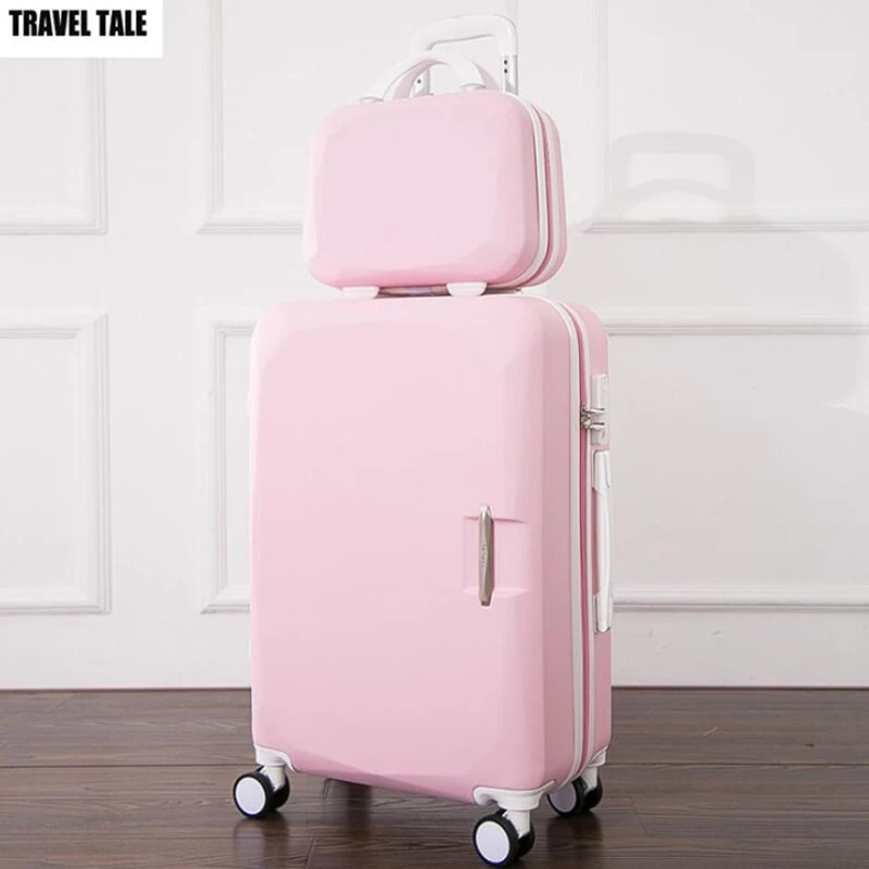 TRAVEL TALE maleta de viaje para mujer, Maleta giratoria 20, 24 26 pulgadas, color rosa, con ruedas duras|rolling luggage|travel suitcase setsuitcase - AliExpress