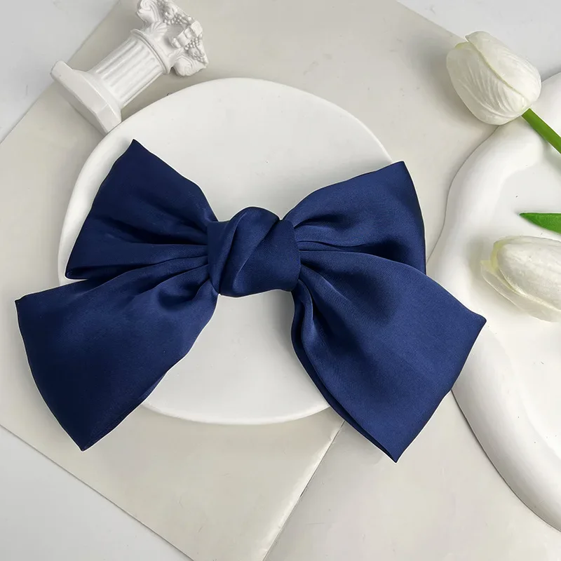 Elegant Satin Butterfly Hair Bow Clip - Trendy Bowknot Accessory