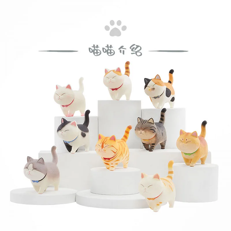 

ACTOYS Meow Bell Walking with Delight Series Blind Box Mystery Box Toys Doll Cute Anime Figure Desktop Ornaments Gift Collection