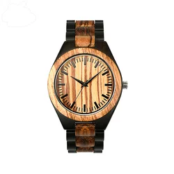 Customized Luxury Men's Chronograph Wood Quartz Wristwatch with Gift Box - Yes (Brown)