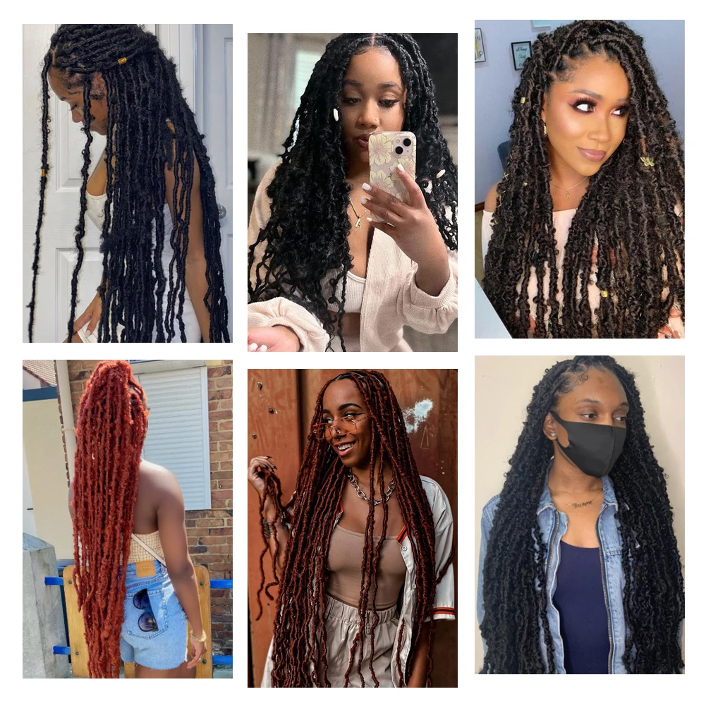 Butterfly Locs Crochet Hair- Synthetic Crochet Braids Hair Extensions- Soft  Locs Wicks Locks For Braids -Natural Pre-Looped Hair