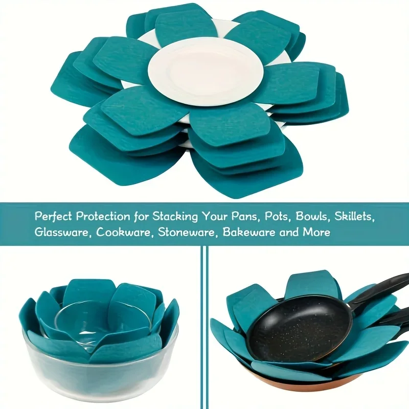 12Pcs Felt Pot Pan Protecetors Anti Scratch Non-Stick Divider Pads Pan Bottom Heat Insulation Protect Kitchen Cookware Tools New