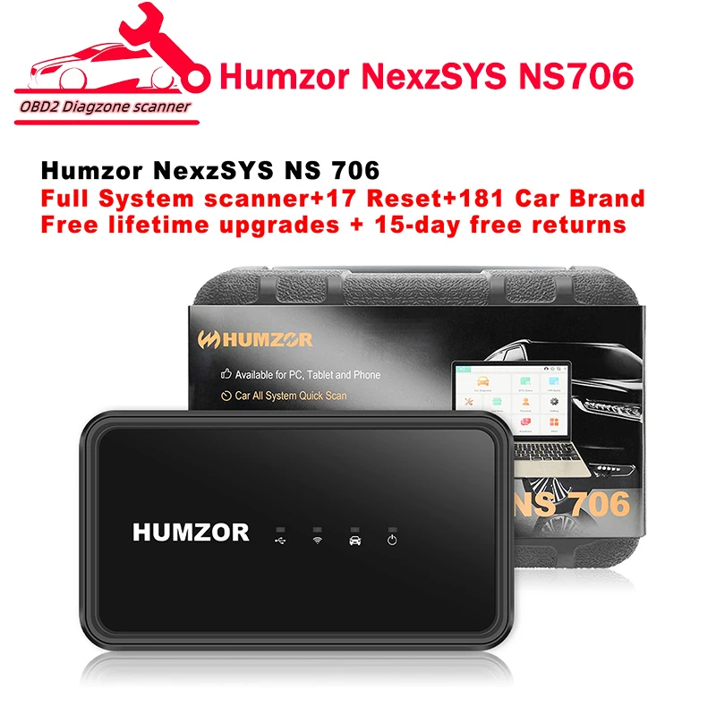 

Humzor NexzSYS NS 706 NS706 Full System OBD 2 OBD2 Scanner Full System 17 Reset Services ECU Key Programmer Car Diagnosis Tools