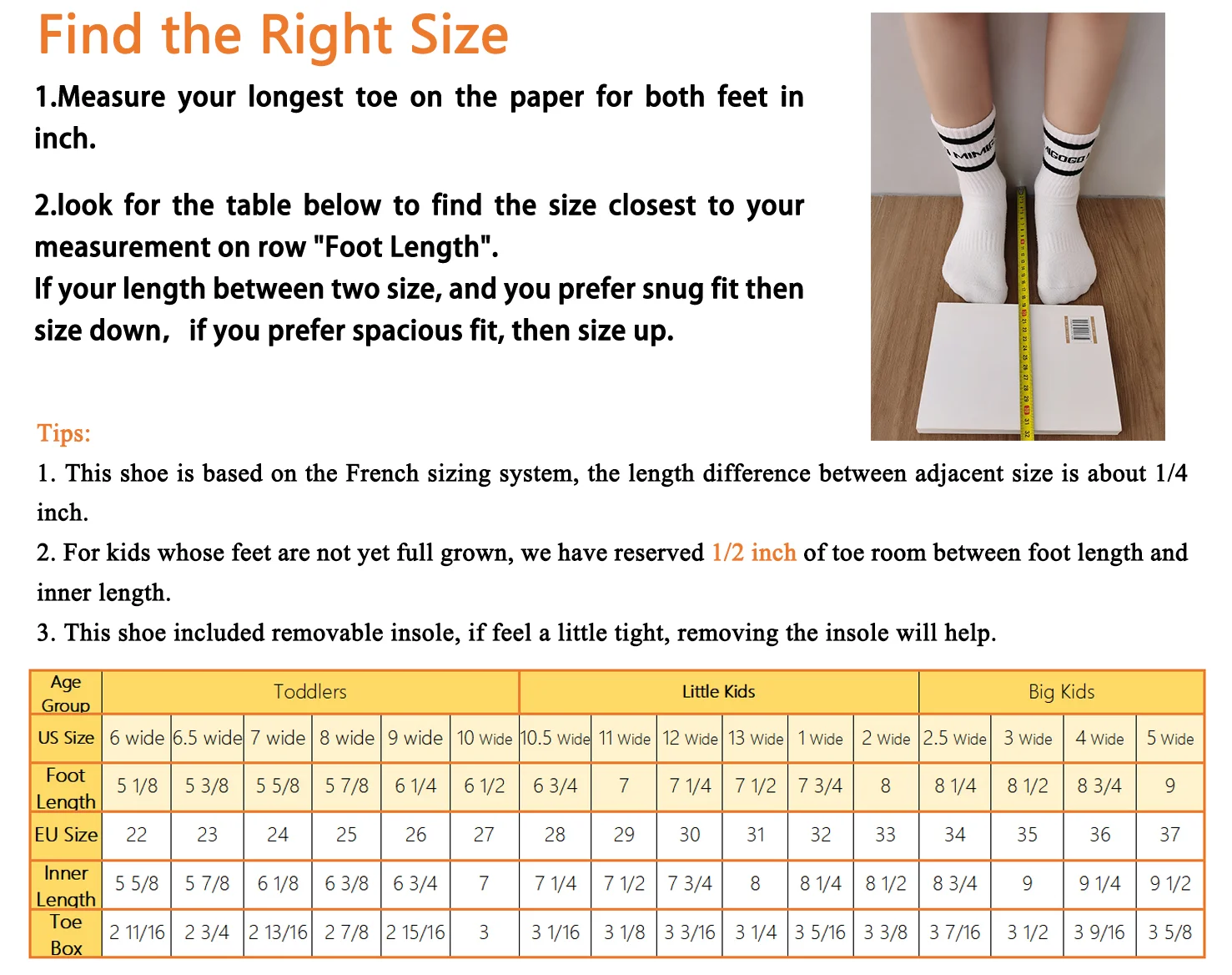 Description Picture 3 of itemMEDASAIN Kids Barefoot Shoes Boys Girls Wide Toe Minimalist Sneakers Naturally Splay Shoes Toddler Little Big Kid